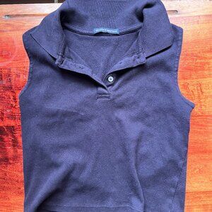 Brandy Melville Colleena Navy Blue Collared Tank Top